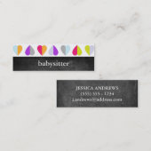 Bunter Herz-Babysitter-dünne Geschäfts-Karten Mini Visitenkarte (Vorne/Hinten)