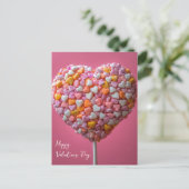 Bunter Herz Cake Pop Valentinstag Postkarte (Stehend Vorderseite)