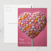 Bunter Herz Cake Pop Valentinstag Postkarte (Vorne/Hinten)