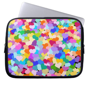 Bunter Herzenconfetti-Laptopkasten Laptopschutzhülle