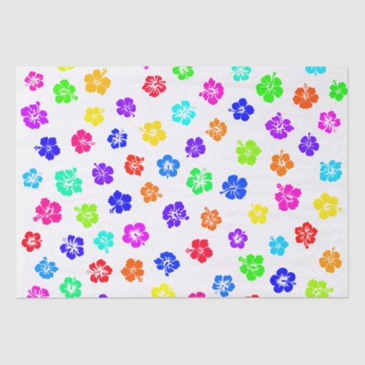 Bunter Hibiskus-Druck Seidenpapier (Vorderseite)