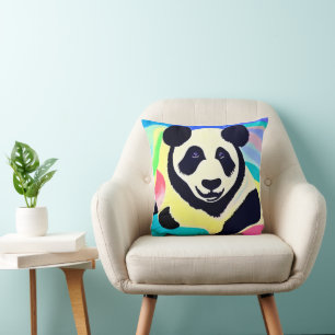 Bunter Hintergrund-Panda Kissen