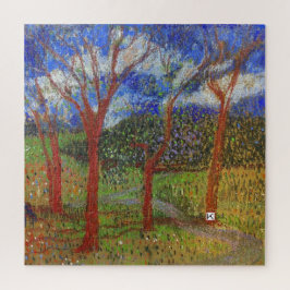 Bunter Holzbaumdruck Puzzle