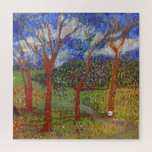 Bunter Holzbaumdruck Puzzle (Vertikal)