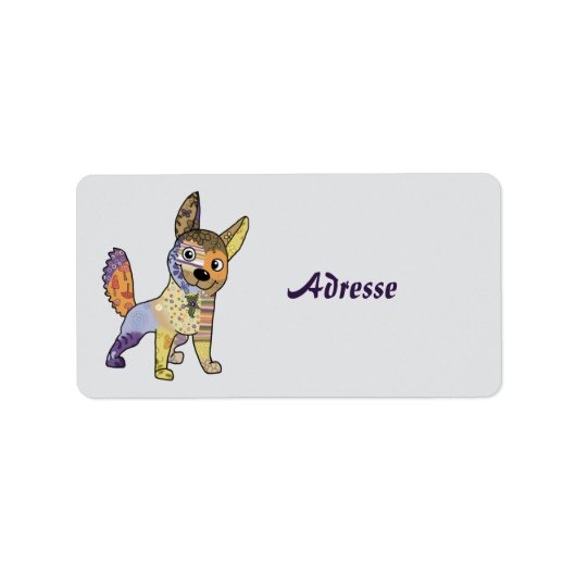 Bunter Hund Adressaufkleber (Vorne)