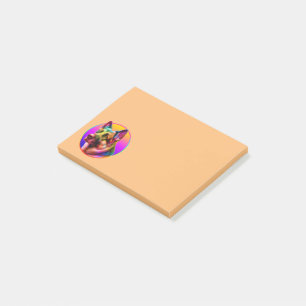 Bunter Hund im Regenbogen süß und modern gestaltet Post-it Klebezettel
