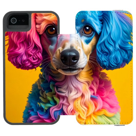 Bunter Hund Incipio iPhone Geldbeutel-Hülle (Folio Geöffnet)