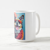Bunter Hund mit Sonnenbrille Kaffeetasse (VorderseiteRechts)