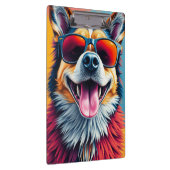 Bunter Hund mit Sonnenbrille Klemmbrett (Rechts)