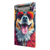 Bunter Hund mit Sonnenbrille Mini Klemmbrett (Gewinkelt2)