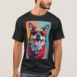 Bunter Hund mit Sonnenbrille T-Shirt