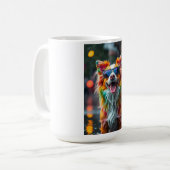 Bunter Hund Pop Art Spritzer Kaffeetasse (Vorderseite Links)