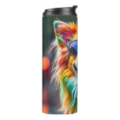 Bunter Hund Pop Art Spritzer Thermosbecher (Nach links gedreht)