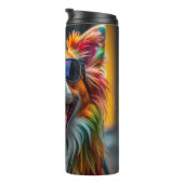 Bunter Hund Pop Art Spritzer Thermosbecher (Nach rechts gedreht)