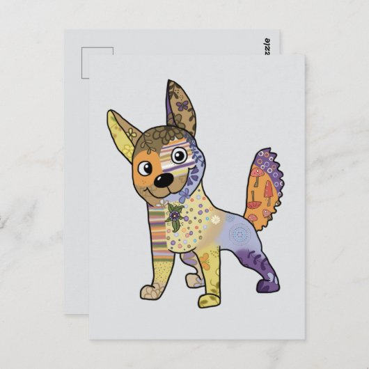 Bunter Hund Postkarte (Vorne/Hinten)
