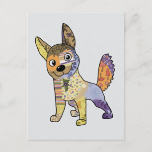 Bunter Hund Postkarte