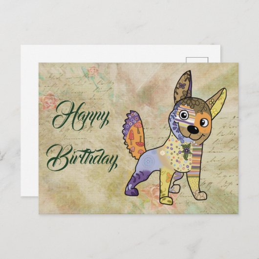Bunter Hund Postkarte (Vorne/Hinten)