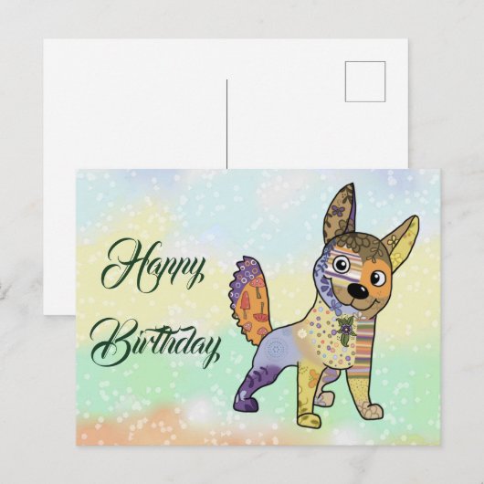 Bunter Hund Postkarte (Vorne/Hinten)
