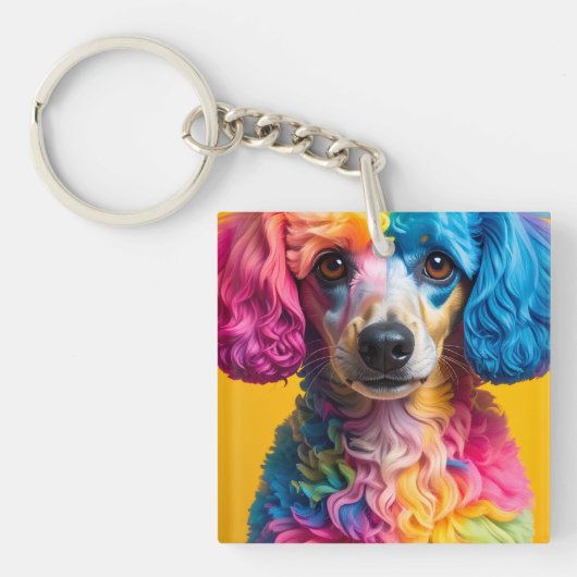 Bunter Hund Schlüsselanhänger (Vorderseite)