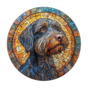 Bunter Hunde-Stained-Glass-Porträt Schneidebrett