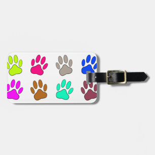 Bunter Hundetatenabdruck-Muster Gepäckanhänger