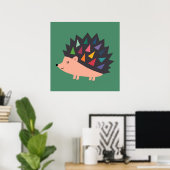Bunter Igel Baby Kinderzimmer  Poster (Heimbüro)