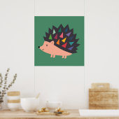 Bunter Igel Baby Kinderzimmer  Poster (Küche)