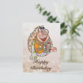 Bunter Igel  Postkarte (Stehend Vorderseite)