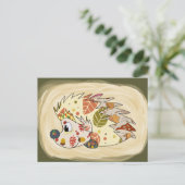 Bunter Igel Postkarte (Stehend Vorderseite)