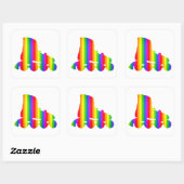 Bunter Inline Skate Regenbogen Sticker (Blatt)