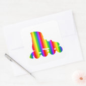 Bunter Inline Skate Regenbogen Sticker (Umschlag)