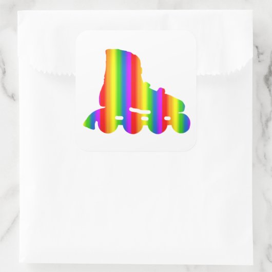 Bunter Inline Skate Regenbogen Sticker (Tasche)
