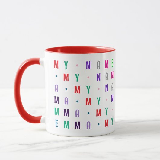 Bunter Junge oder Mädchen, individuelle 16 Buchsta Tasse (Links)