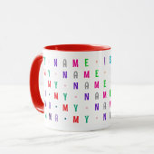 Bunter Junge oder Mädchen, individuelle 16 Buchsta Tasse (Vorderseite Links)