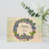 Bunter Kaktus danken Ihnen Dankeskarte (Stehend Vorderseite)