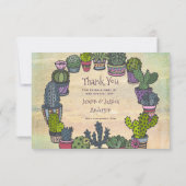 Bunter Kaktus danken Ihnen Dankeskarte (Rückseite)