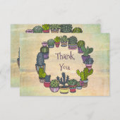 Bunter Kaktus danken Ihnen Dankeskarte (Vorne/Hinten)