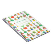 Bunter Kaktus und Succulents-Muster-Notizbuch Notizblock (Rechte Seite)