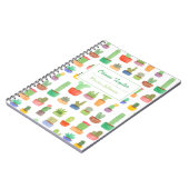 Bunter Kaktus und Succulents-Muster-Notizbuch Notizblock (Linke Seite)