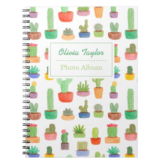 Bunter Kaktus und Succulents-Muster-Notizbuch Notizblock (Vorderseite)