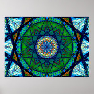Bunter kaleidoskopischer Mosaik abstrakter Poster