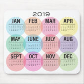 Bunter Kalender 2019 auf Weiß Mousepad (Vorne)