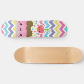 Bunter Kawaii kleiner Kuchen auf Sparren Skateboard (Horizontal)