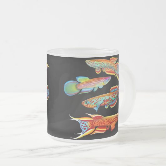Bunter Killifish-mattierte GlasTasse Mattglastasse (VorderseiteRechts)
