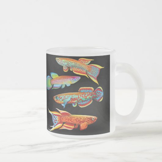 Bunter Killifish-mattierte GlasTasse Mattglastasse (Rechts)