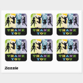 Bunter Kindergeburtstag Vielen Dank Quadratischer Aufkleber (Blatt)