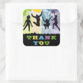 Bunter Kindergeburtstag Vielen Dank Quadratischer Aufkleber (Tasche)