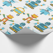 Bunter Kinderroboter Geschenkpapier (Ecke)