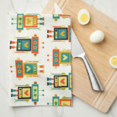 Bunter Kinderroboter Geschirrtuch (Viertel Falte)