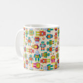 Bunter Kinderroboter Kaffeetasse (Vorderseite Links)